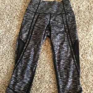 Cropped Gray and Black Lululemon Leggings